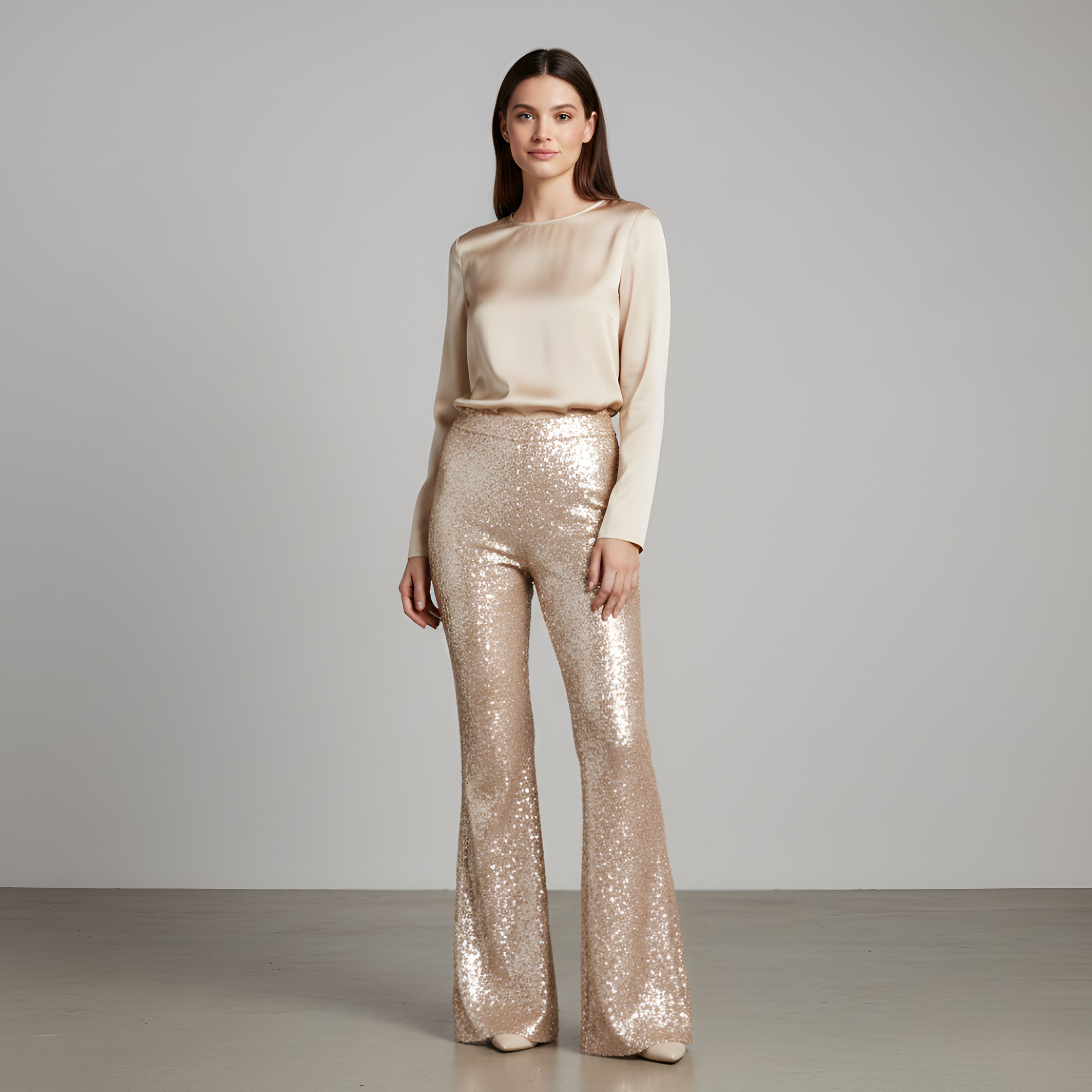 Adrianna | Women's Bell-Bottom Pants with Sequins | Party Clothes