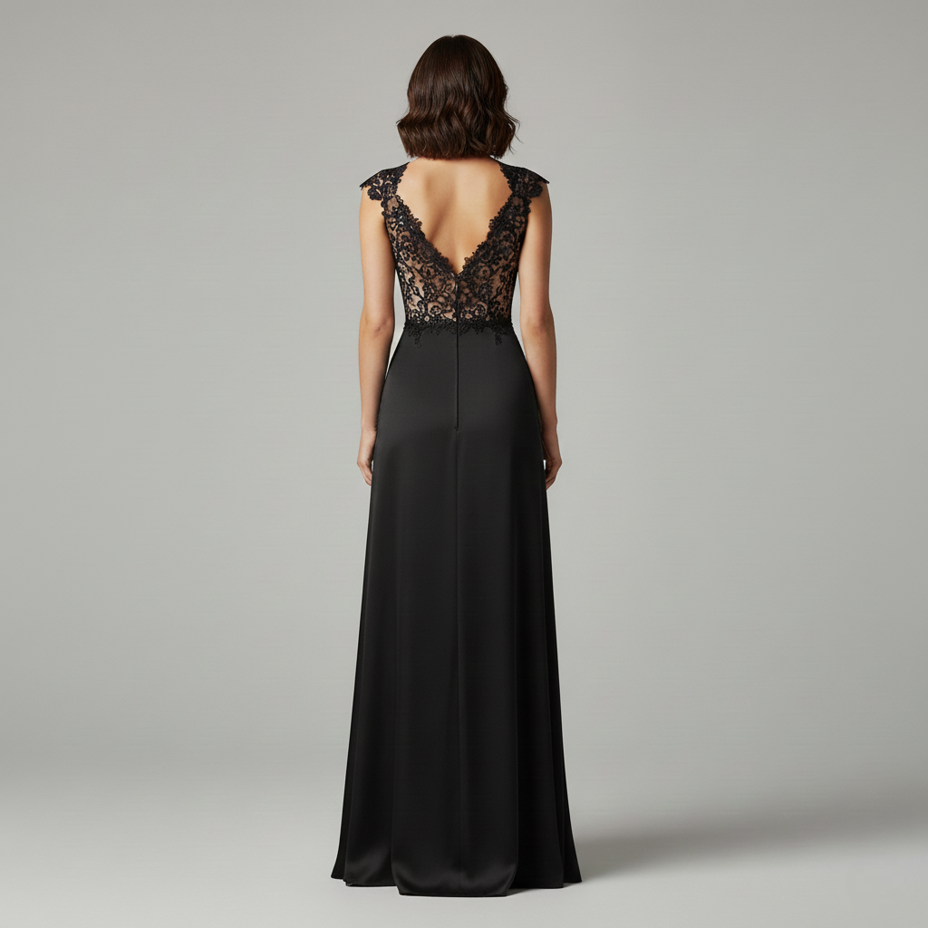 Kloey | Elegant Evening Dress with Lace Accents