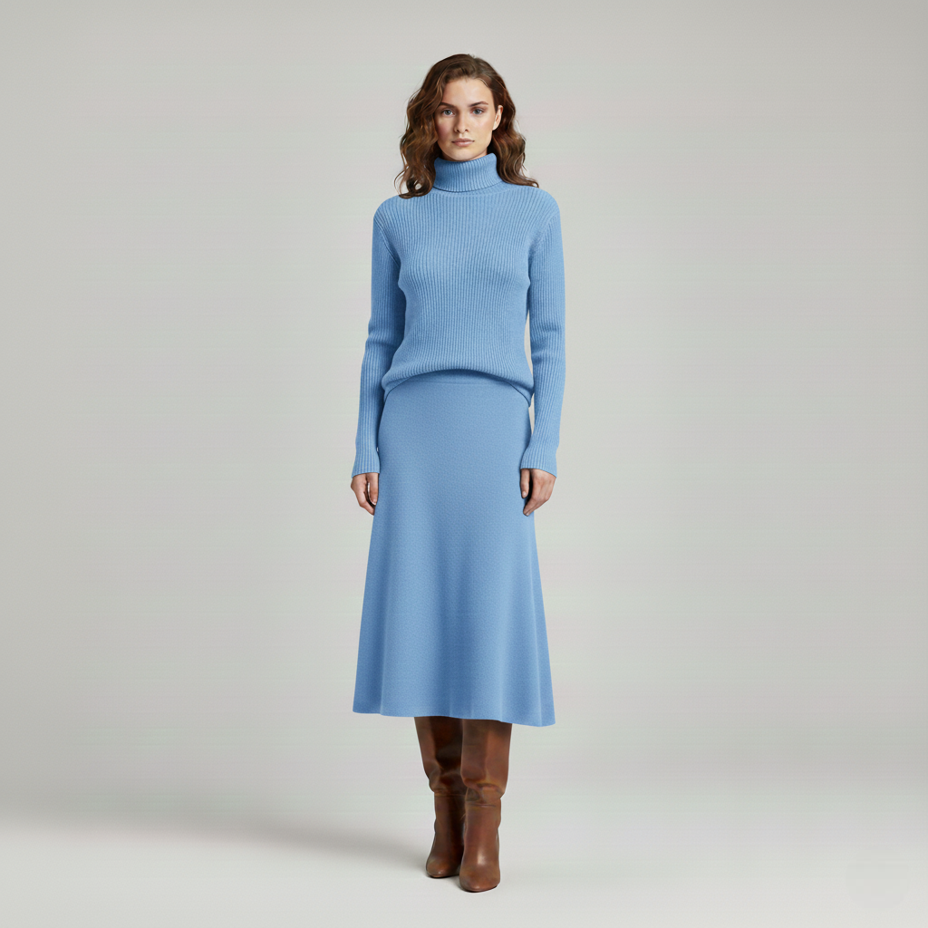 Hanna | Stylish Women's Knitwear Set With Skirt And Turtleneck
