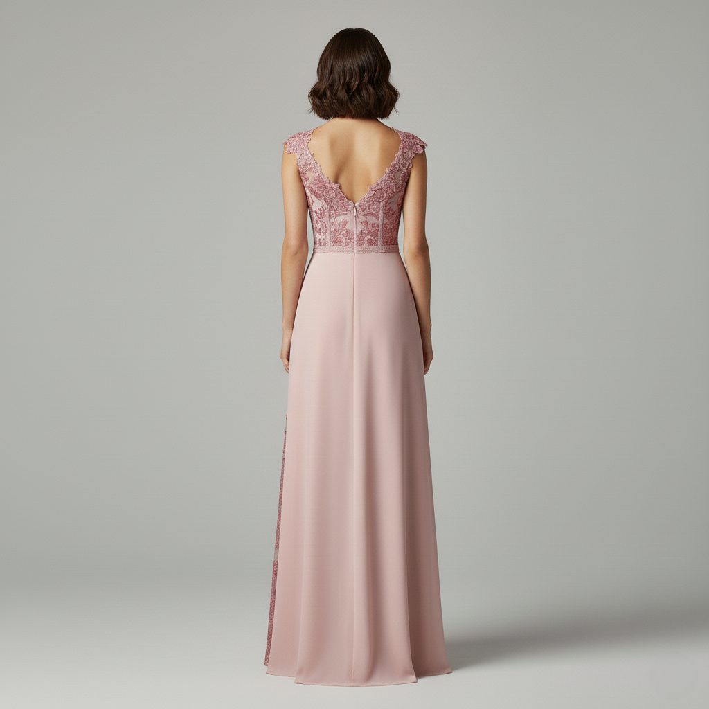 Kloey | Elegant Evening Dress with Lace Accents