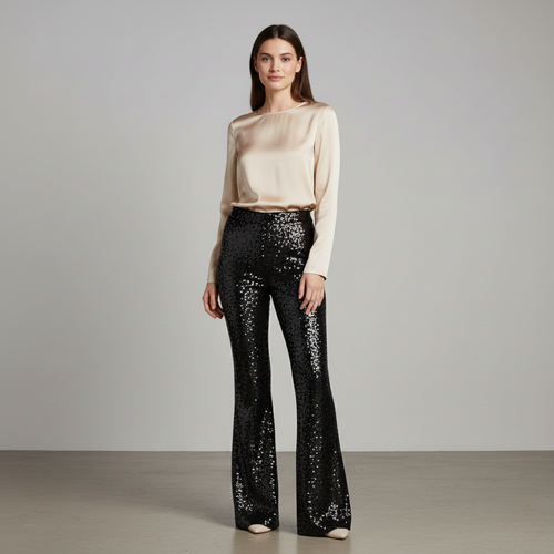 Adrianna | Women's Bell-Bottom Pants with Sequins | Party Clothes